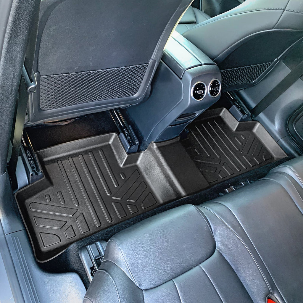 SMARTLINER All Weather Custom Fit Floor Mats 2nd Row Liner Black Compatible With 2019-2025 BMW X7 With 2nd Row Bench Seat Only (SB0489)