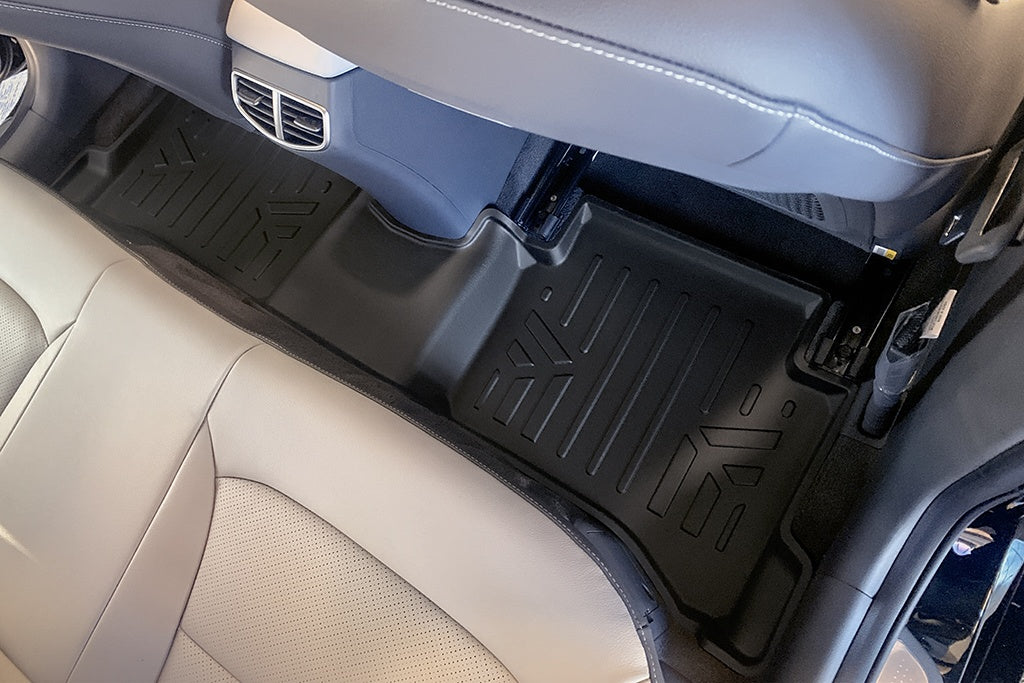 SMARTLINER Custom Fit Floor Mats 2nd Row Liner Black Compatible With 2017-2022 Hyundai Ioniq Hybrid (SB0572)