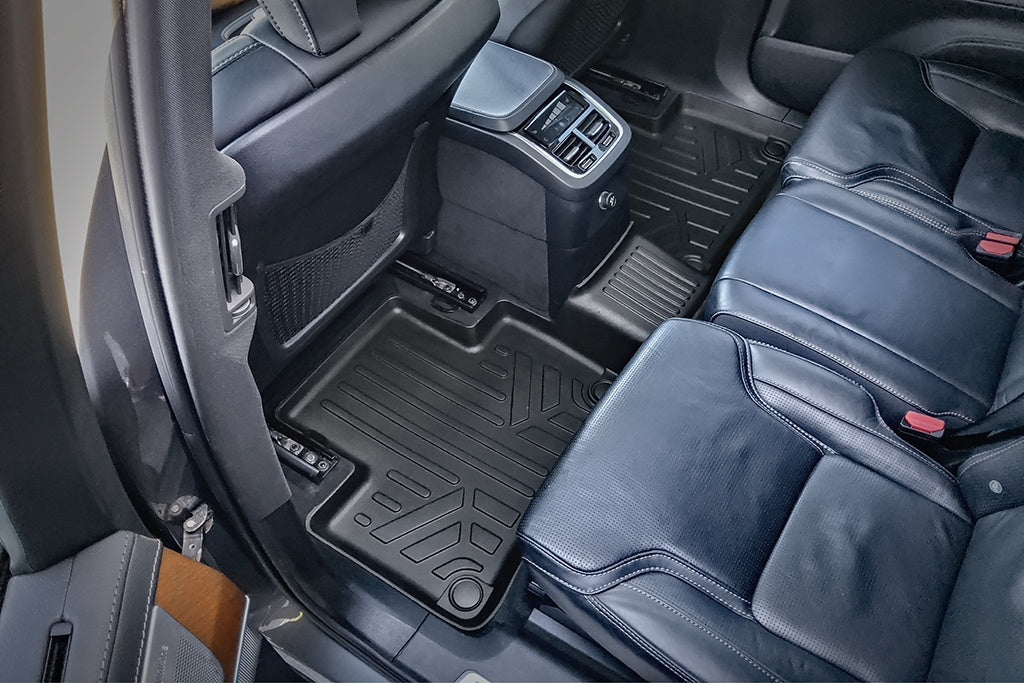 SMARTLINER Custom Fit Floor Mats 2nd Row Liner Black Compatible With 2016-2023 Volvo XC90 (SB0611)