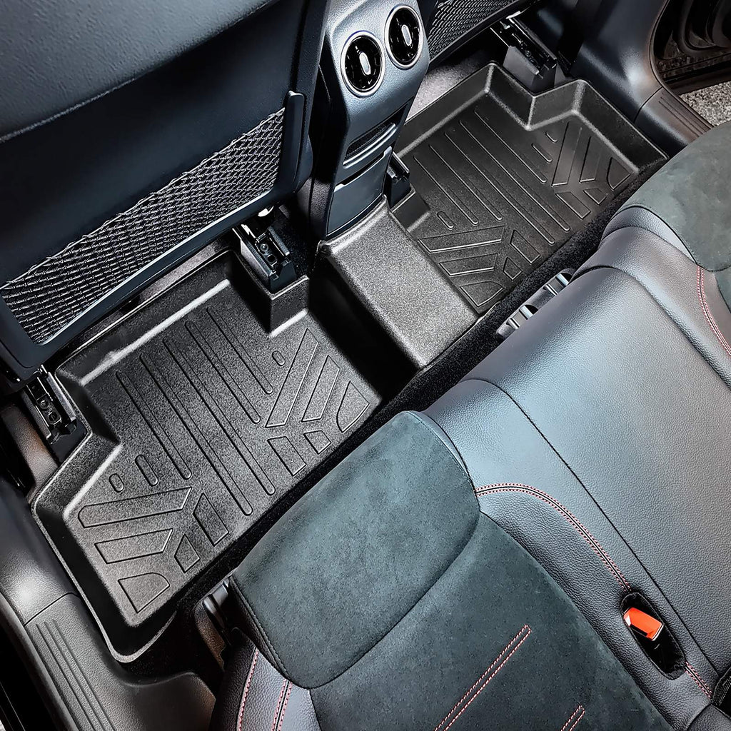 SMARTLINER All Weather Custom Fit Floor Mats 2nd Row Liner Black Compatible With 2020-2021 Mercedes-Benz GLB Class 5 Passenger Models (SB0499)