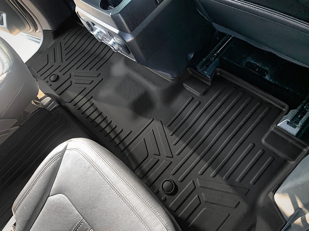 SMARTLINER Floor Mats 2nd and 3rd Row Liner Black Compatible With 2018-2022 Expedition/Navigator with Bucket Seats (SB0350)