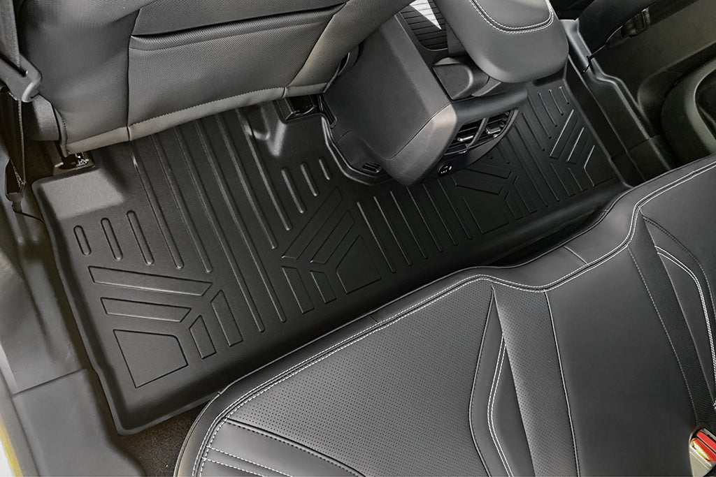 SMARTLINER Custom Fit All Weather Black 2 Row Floor Mats and Cargo Liner Set Compatible With 2021-2024 Ford Mustang Mach-E (SA0541/B0541/D0541)