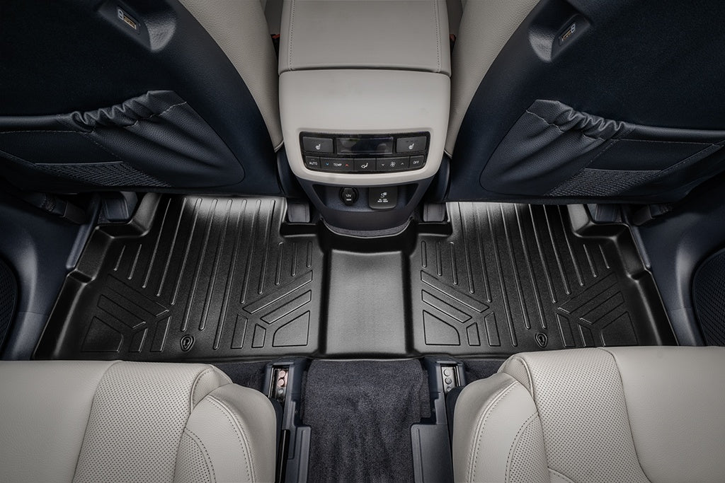 SMARTLINER All Weather Custom Fit Floor Mats 2nd Row Liner Black Compatible With 2020-2025 Hyundai Palisade Fits Bench and Bucket Seats (SB0472)