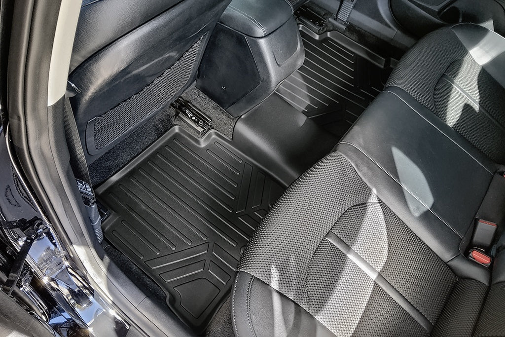 SMARTLINER Custom Fit Floor Mats 2 Row Liner Set Black Compatible With 2015-2019 Hyundai Sonata / 2016-2020 Kia Optima (SA0218/B0218)