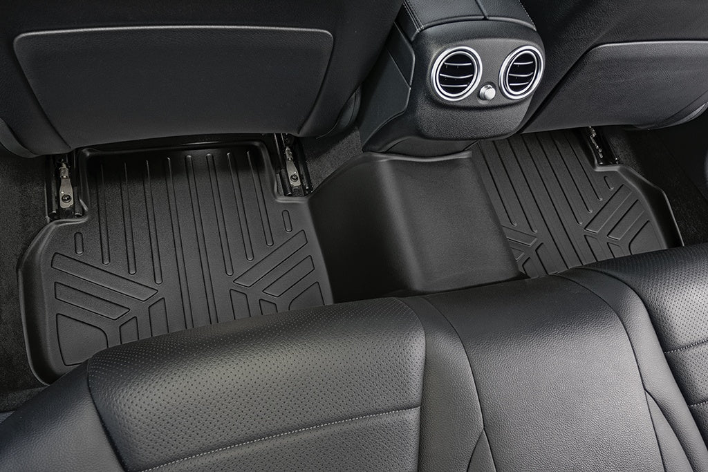 SMARTLINER Custom Floor Mats 2 Rows and Cargo Liner Set Black Compatible With 2015-2021 Mercedes Benz C Class Sedan (SA0165/B0165/D0165)