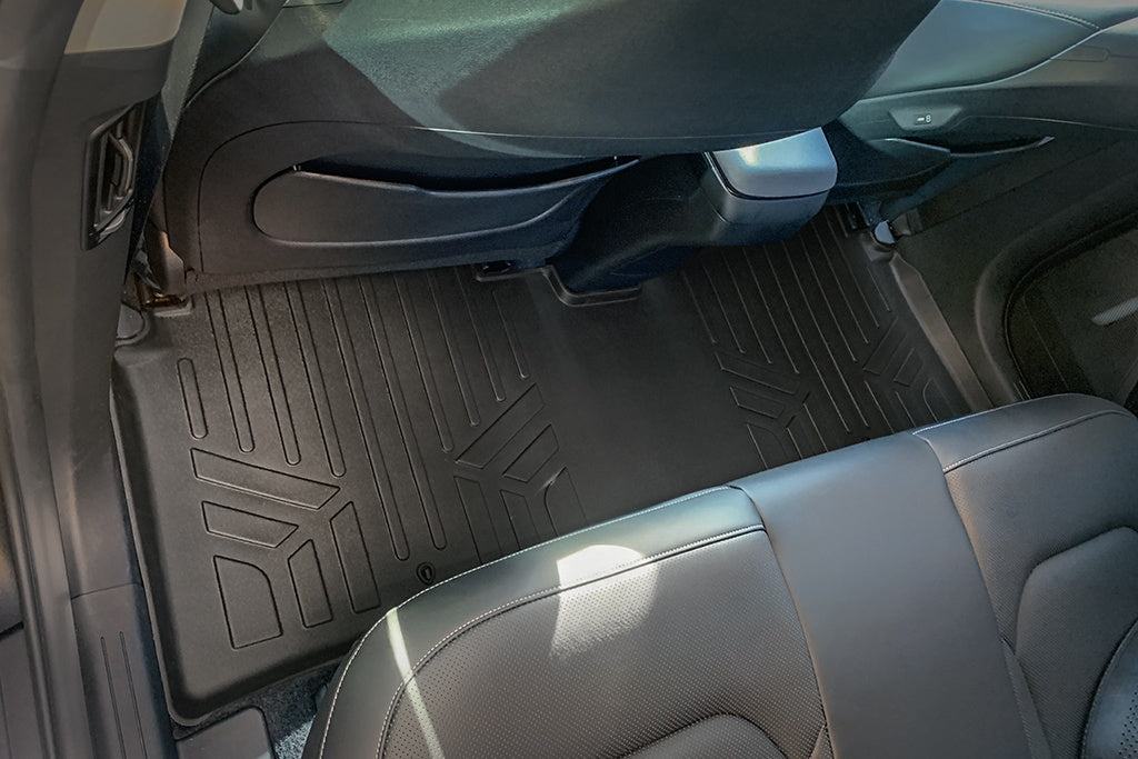 SMARTLINER Custom Fit All Weather 2 Row Black Floor Mat Liner Set Compatible With 2022-2023 Kia EV6 Wind AWD (SA0600/B0600)