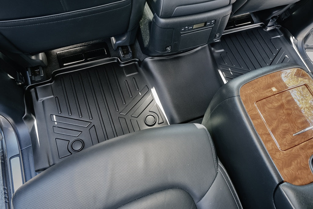 SMARTLINER Custom Fit All Weather Protection Black 2nd Row Liner Compatible With 2019-2024 Infiniti QX80 (SB0504)