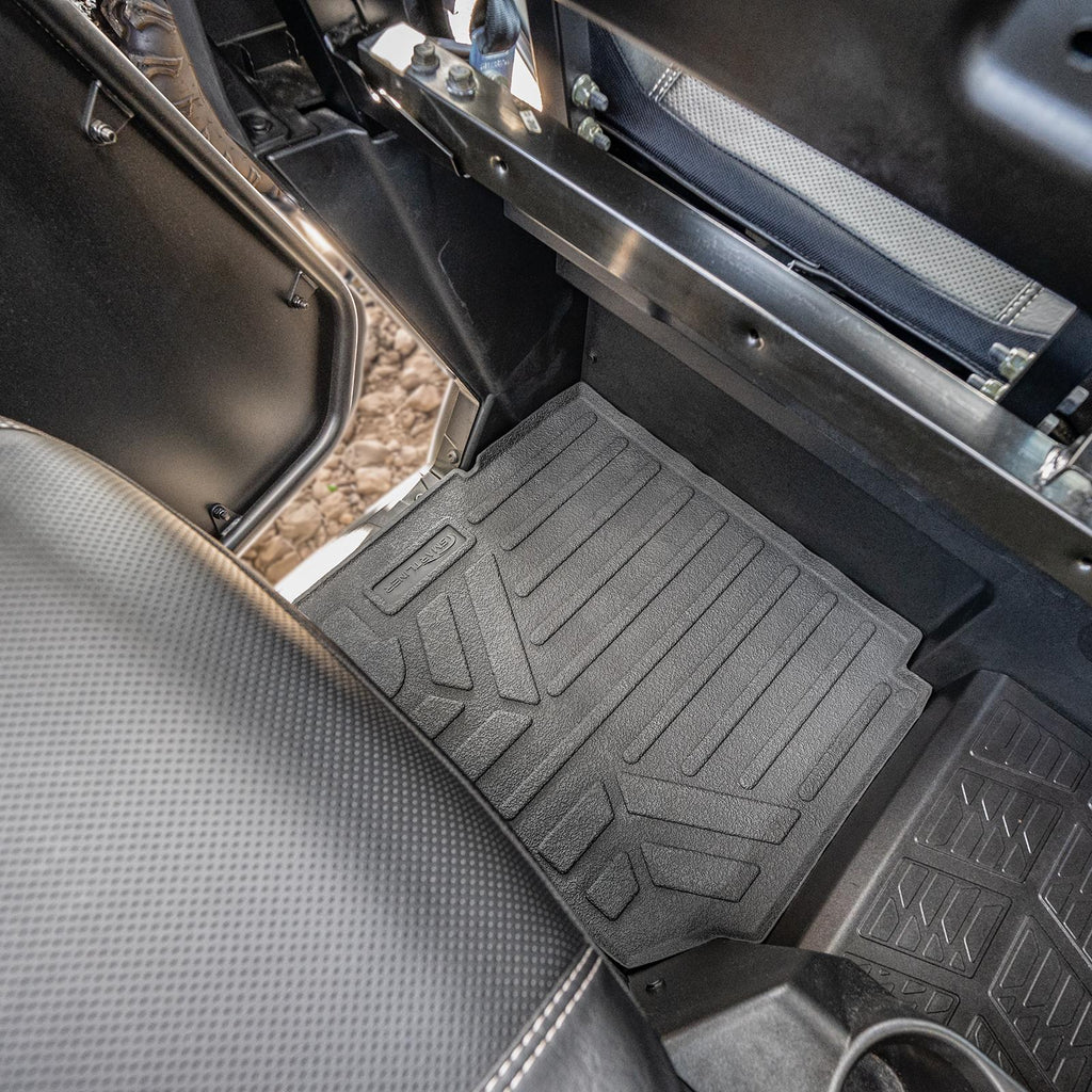 SMARTLINER All Weather Custom Fit Floor Mats 2nd Row Liner Black Compatible With 2018-2021 Polaris Ranger Crew XP 1000 (UB0101)