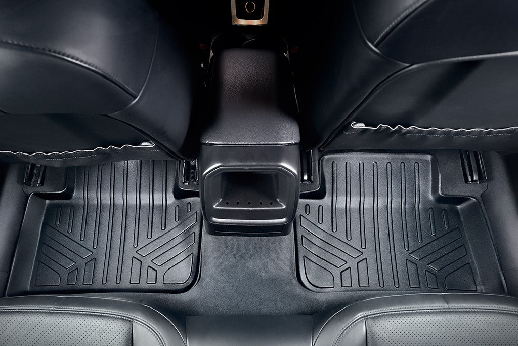 SMARTLINER Custom Fit Floor Mats 2 Rows and Cargo Liner Set Black Compatible With 2014-2021 Porsche Macan - All Models (SA0214/B0215/D0215)