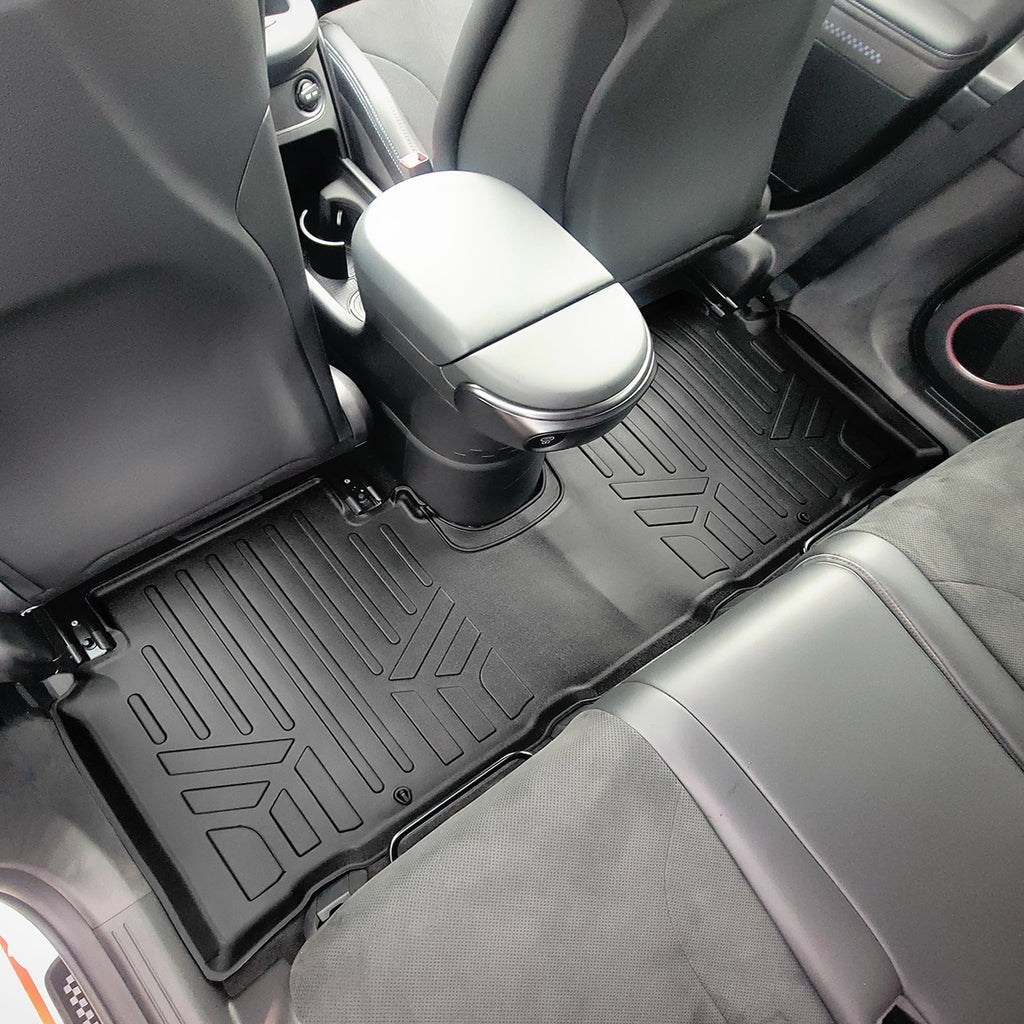 SMARTLINER Custom Fit All Weather Protection Black 2 Row Floor Liners with 1st Row Over The Hump Coverage & Cargo Liner behind the 2nd Row Seats Compatible With 2022-2025 Hyundai Ioniq 5 (SA0601/B0601/D0601)