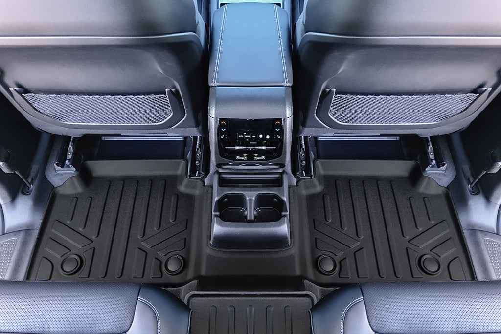 SMARTLINER All Weather Custom Fit Black 2nd Row Floor Mat Liner Set Compatible With 2021-2023 Jeep Grand Cherokee L with 2nd Row Bucket Seats With Center Console (SB0569)