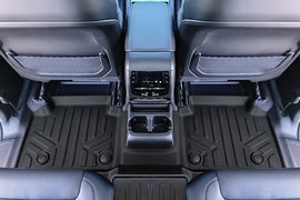 SMARTLINER All Weather Custom Fit Black 2nd Row Floor Mat Liner Set Compatible With 2021-2023 Jeep Grand Cherokee L with 2nd Row Bucket Seats With Center Console (SB0569)