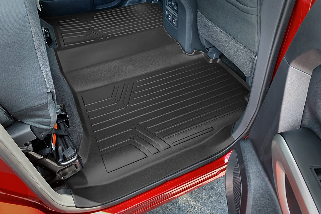 SMARTLINER 2 Row Liner Set Black Compatible With 17-22 Titan / 16-22 Titan XD Crew Cab with 1st Row Bench Seat Without Underseat Toolbox (SA0329/B0329)