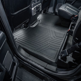 SMARTLINER Custom Fit Floor Mats 2nd Row Liner Black Compatible With 2015-2025 Ford F-150 SuperCrew with 1st Row Bucket Seats (SB0167)