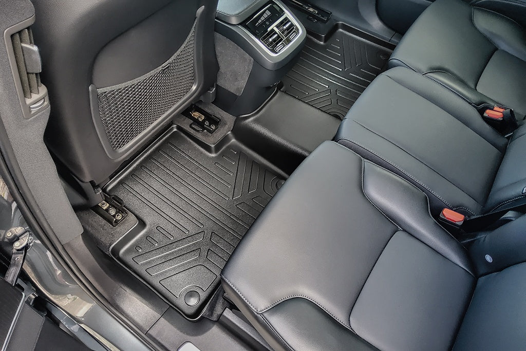 SMARTLINER Floor Mats 3 Rows and Cargo Liner Behind 2nd Row Set Black Compatible With 2016-2023 Volvo XC90 - No Plug-in Hybrid Models (SA0223/B0223/C0223/D0223)