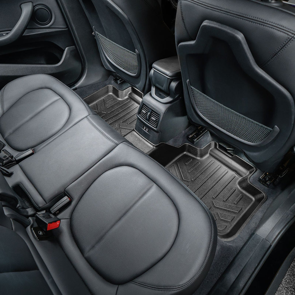 SMARTLINER All Weather Custom Fit Floor Mats 2nd Row Liner Black Compatible With 2016-2022 BMW X1 / 2018-2022 BMW X2 (SB0481)