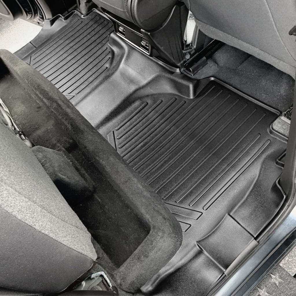 SMARTLINER Custom Fit 2 Row Floor Liners Compatible With 2019+ Chevrolet Silverado 1500/2500/3500 Double Cab with Carpet Flooring & 1st Row Bucket Seats (SA0400/B0649)