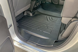 SMARTLINER Floor Mats 2nd Row Liner Black Compatible With 2019-21 Silverado/Sierra 1500 Double / Extended Cab without Rear Underseat Toolbox (SB0402)