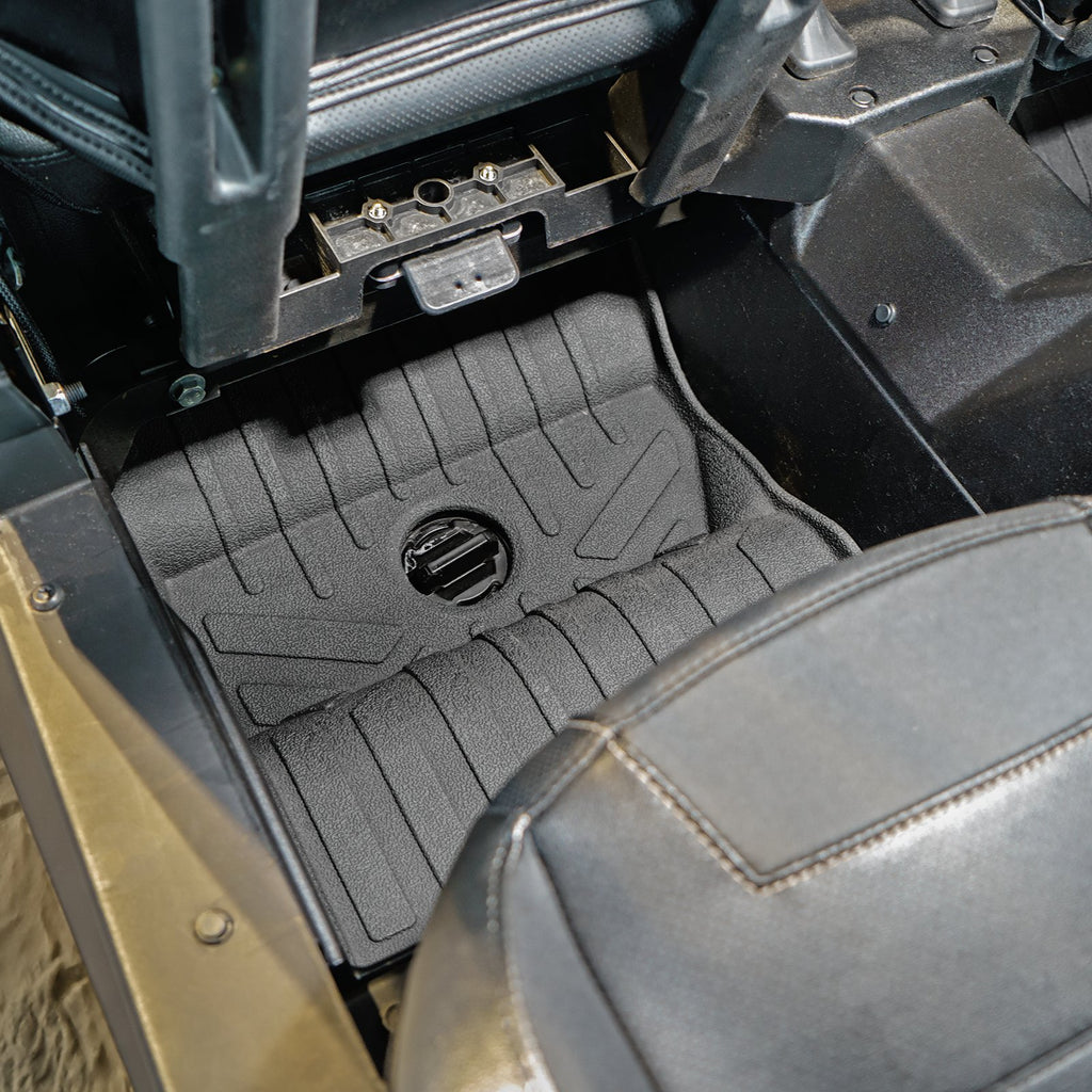 SMARTLINER All Weather Protection Custom Fit Black 2 Row Rugged Rubber Floor Liner Set Compatible With 2019-2023 Polaris RZR XP 4 1000 (UA0120/UB0120)