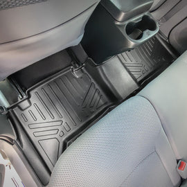 SMARTLINER Custom Fit Floor Mats 2nd Row Liner Black Compatible With 2005-2015 Toyota Tacoma Double Cab (SB0033)