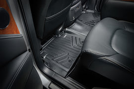 SMARTLINER Custom Fit Floor Mats 2nd Row Liner Black Compatible With 2017-2018 Nissan Armada / 2011-2013 Infiniti QX56 / 2014-2018 QX80 (SB0242)