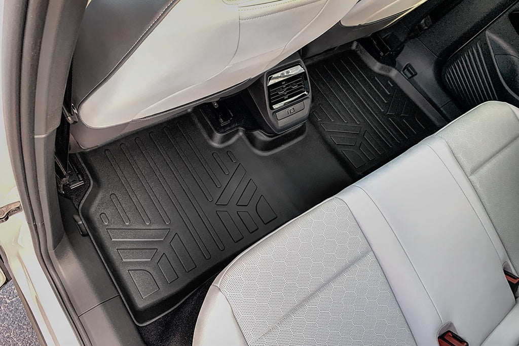 SMARTLINER Custom Fit All Weather 2 Row Black Floor Mat Liner Set Compatible With 2021-2023 Volkswagen ID.4 (SA0619/B0619)