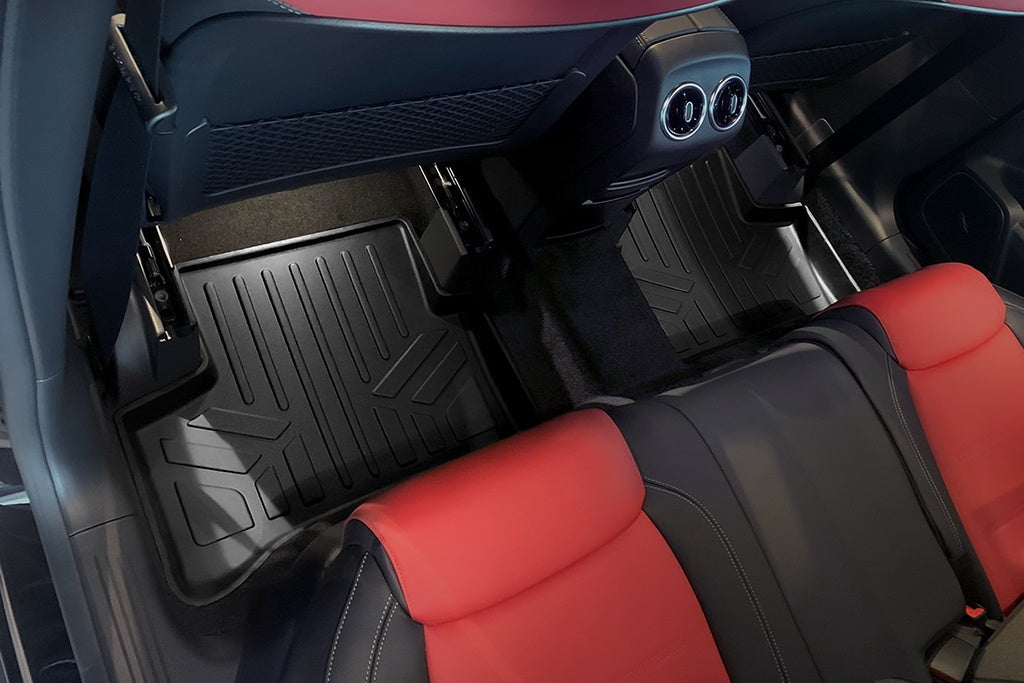 SMARTLINER All Weather Custom Fit 2 Row Black Floor Mat Liner Set Compatible With 2021 Mercedes-Benz GLA-Class (SA0533/B0533)