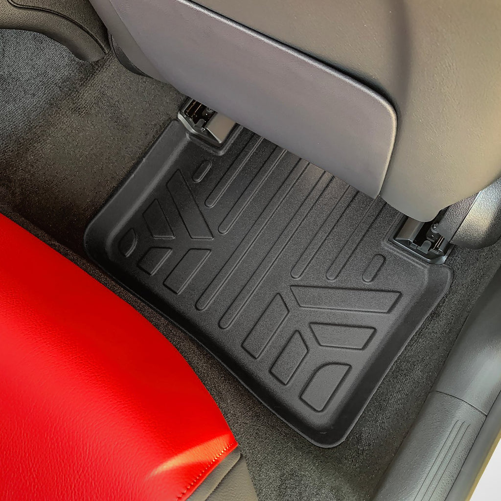 SMARTLINER All Weather Protection Custom Fit Black 2nd Row Floor Mat Liner Set Compatible With 2022-2024 Mercedes Benz C-Class (SB0740)