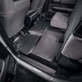 SMARTLINER Custom Fit Floor Mats 2nd Row Liner Black Compatible With 2014-2021 Toyota Tundra CrewMax with Coverage Under the 2nd Row Seat (SB0155)