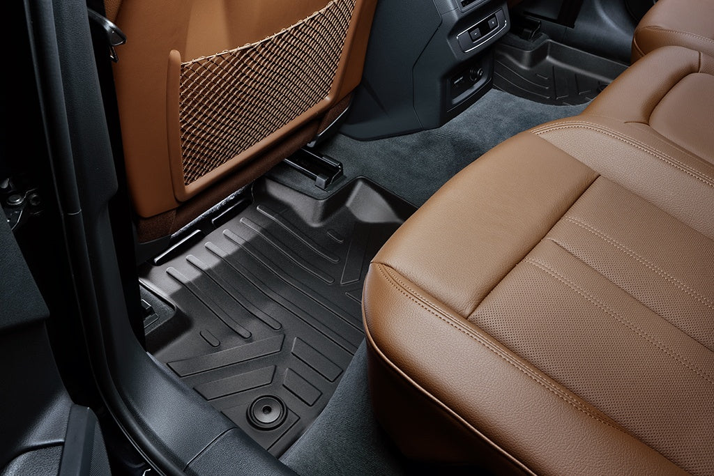 SMARTLINER Custom Fit All Weather Protection Black 2 Row Floor Liners & Cargo Liner behind the 2nd Row Seats Compatible With 2018-2025 Audi SQ5/ SQ5 Sportback (SA0312/B0312/D0312-N1)