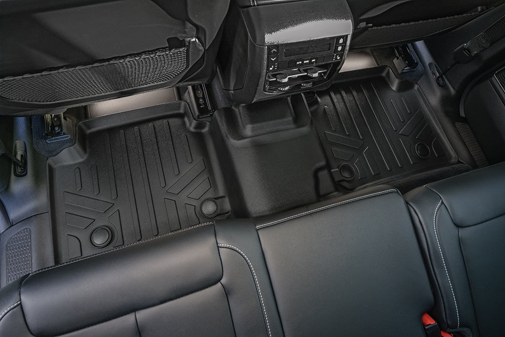 SMARTLINER All Weather Custom Fit Black 2nd Row Floor Mat Liner Set Compatible With 2021-2023 Jeep Grand Cherokee L with 2nd Row Bench Seat (SB0568)