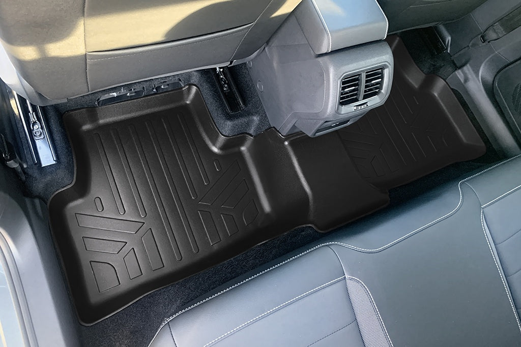 SMARTLINER All Weather Custom Fit Black 2nd Row Floor Mat Liner Set Compatible With 2022-2024 Volkswagen Taos (SB0562-R)
