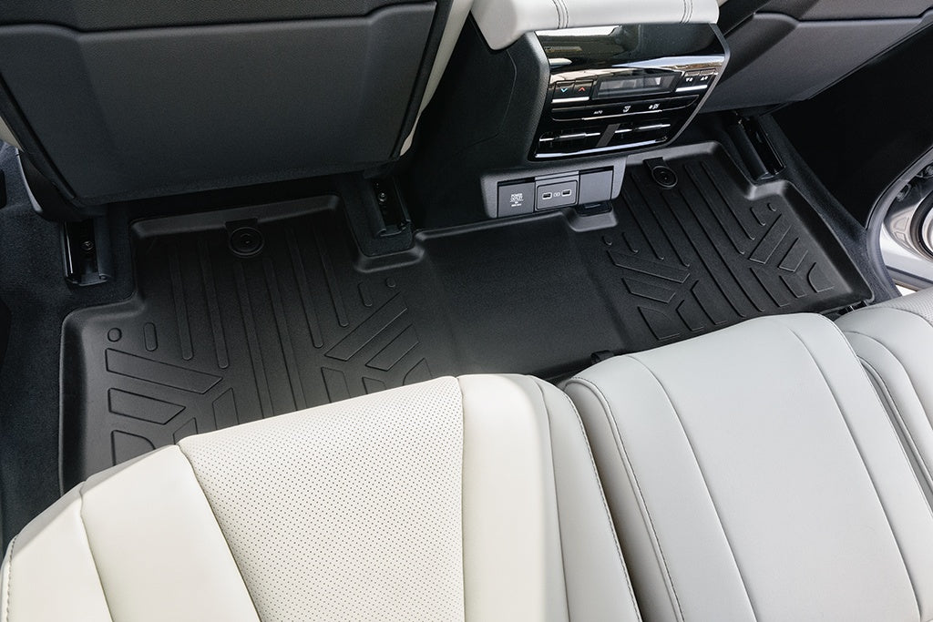 SMARTLINER Custom Fit All Weather Protection Black 3 Row Floor Liners Compatible With 2022-2025 Acura MDX (SA0581/B0581/C0581)