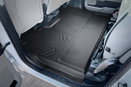 SMARTLINER Fit Floor Mats 2nd Row Liner Black Compatible With 2017-2022 Super Duty Crew with Vinyl Flooring and 2nd Row Bench Seat (SB0433)