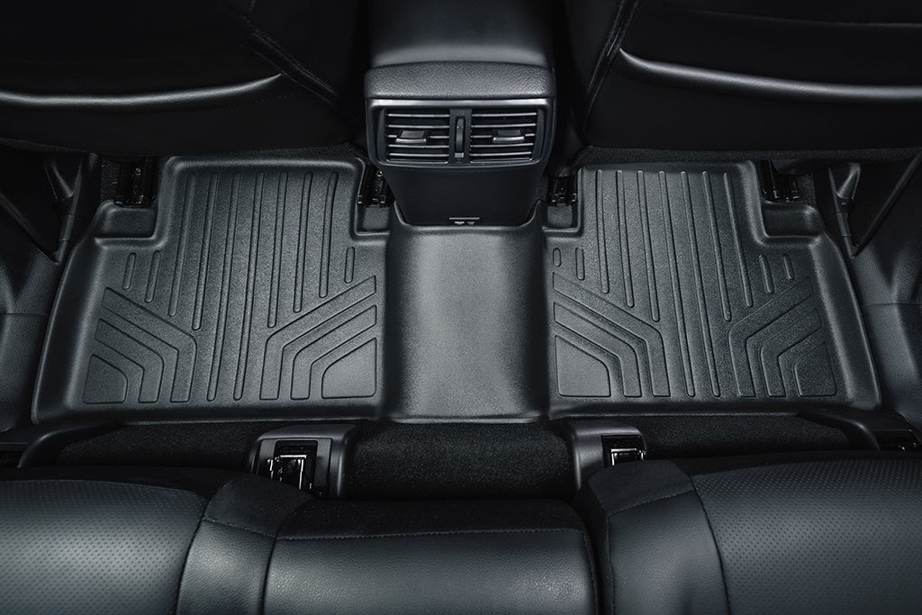 SMARTLINER Custom Fit Floor Mats 2nd Row Liner Black Compatible With 2014-2020 Nissan Rogue (SB0151)