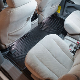 SMARTLINER Custom Fit Floor Mats 2nd Row Liner Black Compatible With 2011-2020 Toyota Sienna 8 Passenger Model (SB0083)