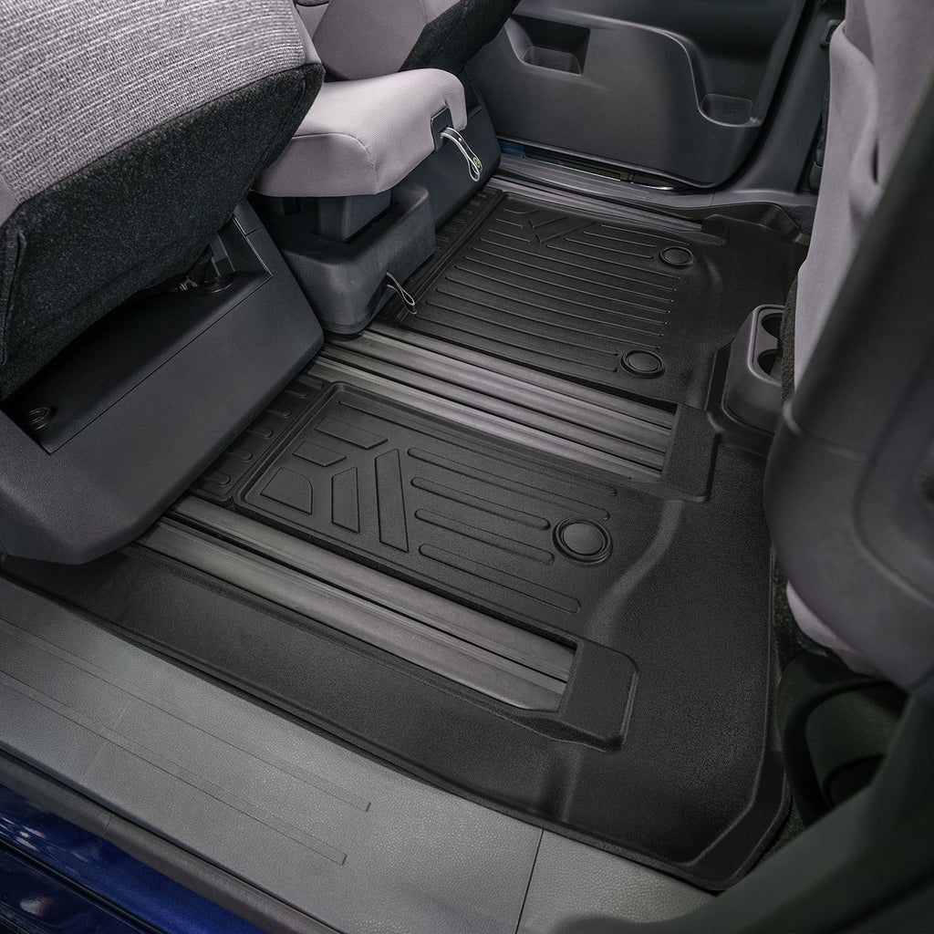 SMARTLINER All Weather Custom Fit Floor Mats Black 2nd Row Liner Set Compatible With 2021-2023 Toyota Sienna (SB0552)