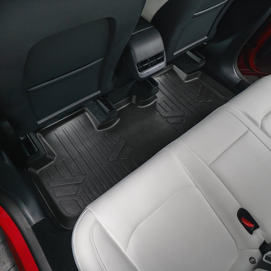 SMARTLINER All Weather Custom Fit 2nd Row Black Floor Mat Liners Compatible With 2020-2023 Tesla Model Y (SB0529)