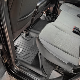 SMARTLINER Custom Fit Floor Mats 2nd Row Liner Black Compatible With 2009-2022 Dodge Ram 1500 Quad Cab Only (SB0048)