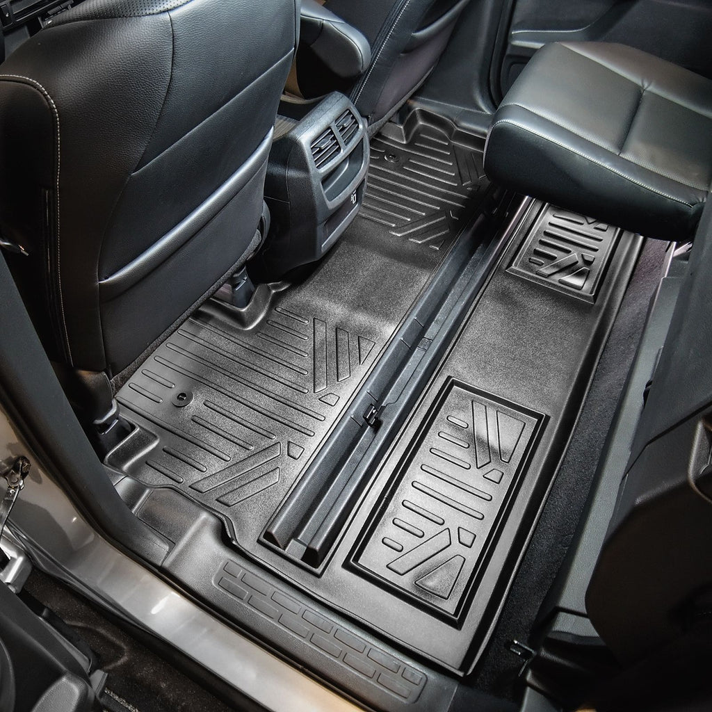 SMARTLINER Custom Fit Floor Mats 2nd Row Liner Black Compatible With 2017-2024 Honda Ridgeline Crew Cab (SB0240)