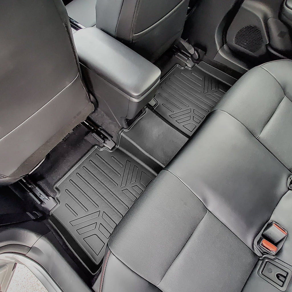 SMARTLINER Custom Fit All Weather Protection Black 2 Row Floor Liners & Cargo Liner behind the 2nd Row Seats Compatible With 2023-2025 Toyota Prius Prime (SA0700/B0723/D0723)