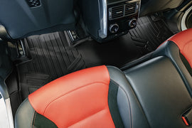 SMARTLINER Custom Fit Floor Mats 2nd Row Liner Black Compatible With 2014-2022 Land Rover Range Rover Sport (SB0289)