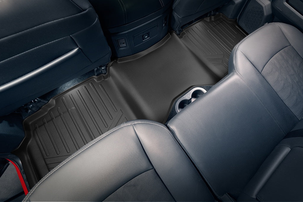 SMARTLINER Floor Mats 2 Row Liner Set Black Compatible With 2009-2012 Dodge Ram 1500 / 2010-2012 2500/3500 Crew Cab (SA0252/B0047)