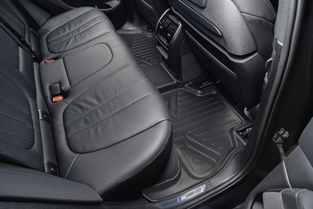SMARTLINER Custom Fit Floor Mats 2 Row Liner Set Black Compatible With 2019-2025 BMW X5 (SA0420/B0420)
