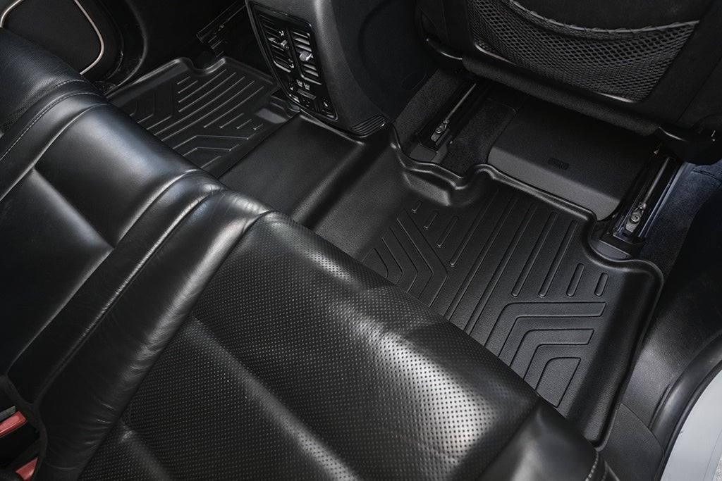 SMARTLINER Custom Fit Floor Mats 2nd Row Liner Black Compatible With 2011-2021 Jeep Grand Cherokee / Dodge Durango (SB0071)