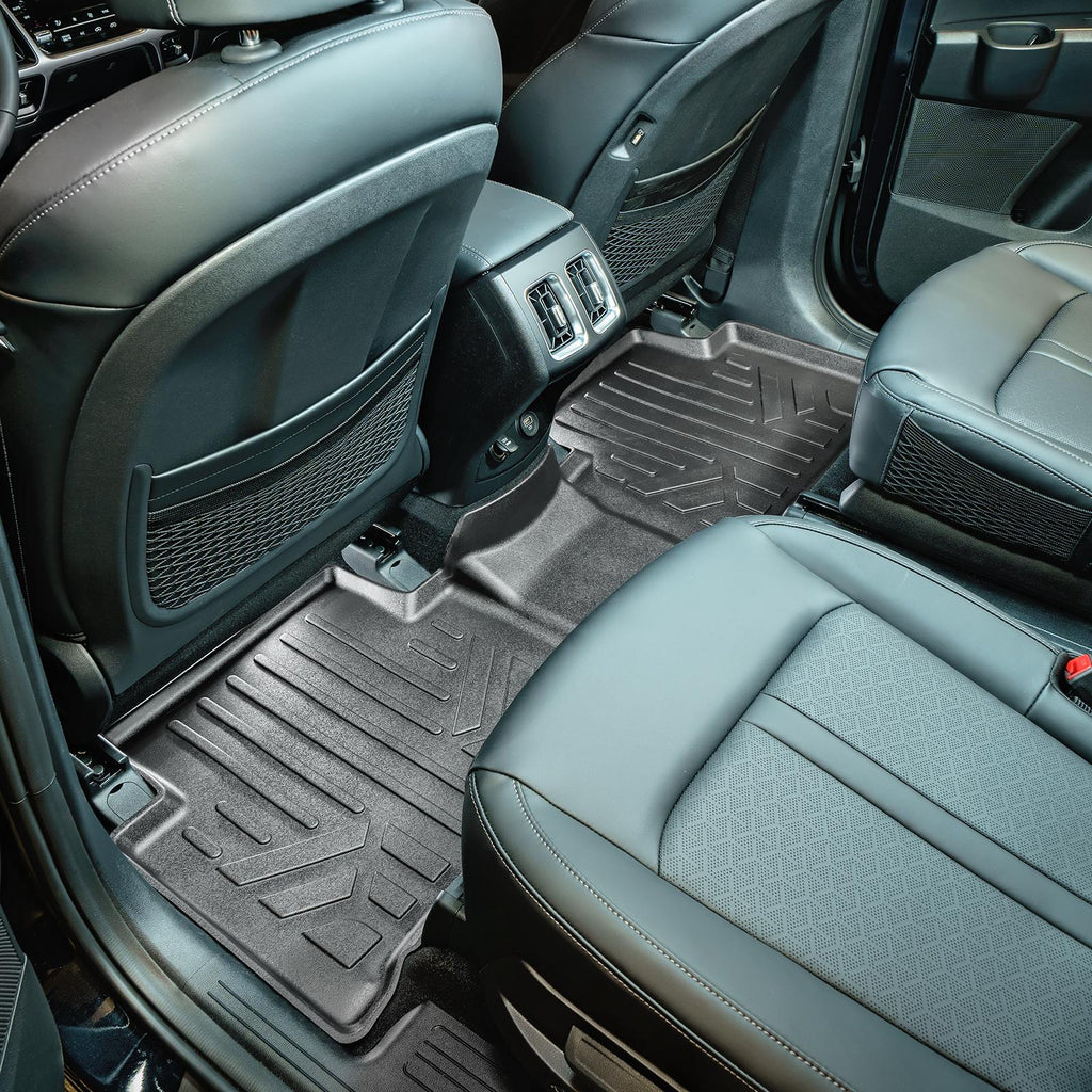 SMARTLINER All Weather Custom Fit 2nd Row Black Floor Mat Liner Set Compatible With 2021-2023 Kia Sorento Hybrid (SB0608)