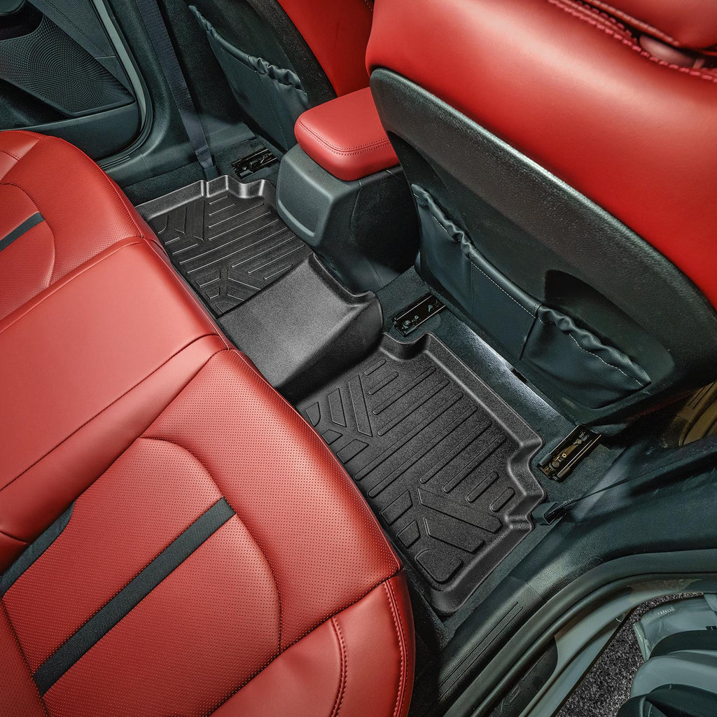 SMARTLINER Custom Fit Floor Mats 2nd Row Liner Black Compatible With 2021-2023 Kia K5 (SB0551)