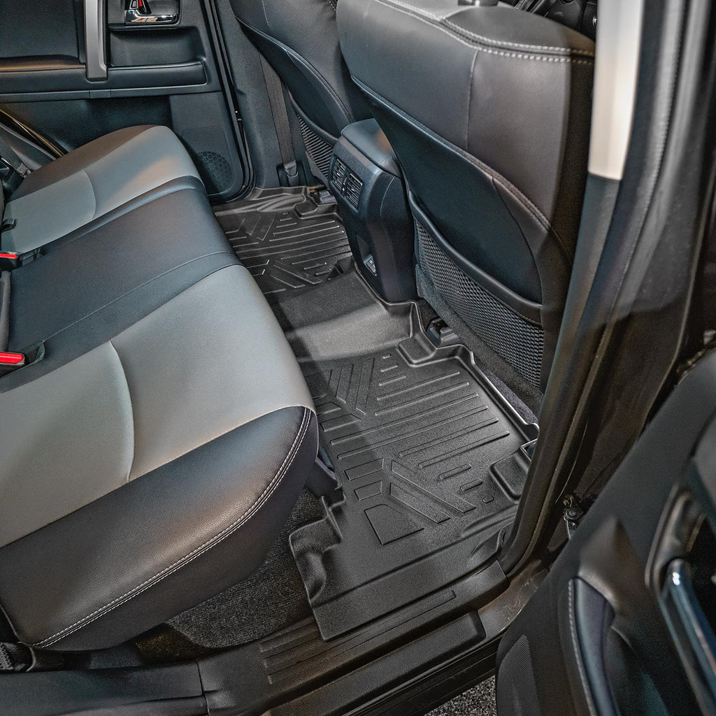 SMARTLINER Custom Fit Floor Mats 2nd Row Liner Black Compatible With 2010-2022 Toyota 4Runner / 2010-2022 Lexus GX460 (SB0120)