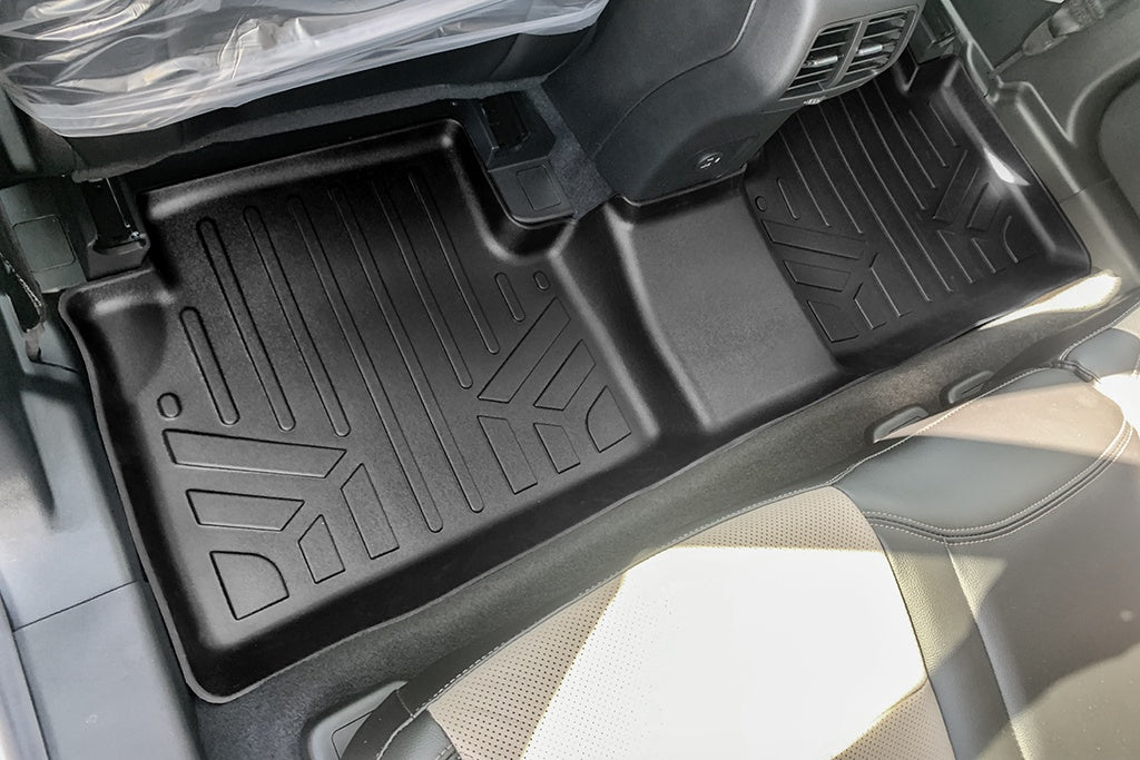 SMARTLINER All Weather Custom Fit Floor Mats 2nd Row Liner Black Compatible With 2020-2021 Ford Escape Hybrid Models Only (SB0505)