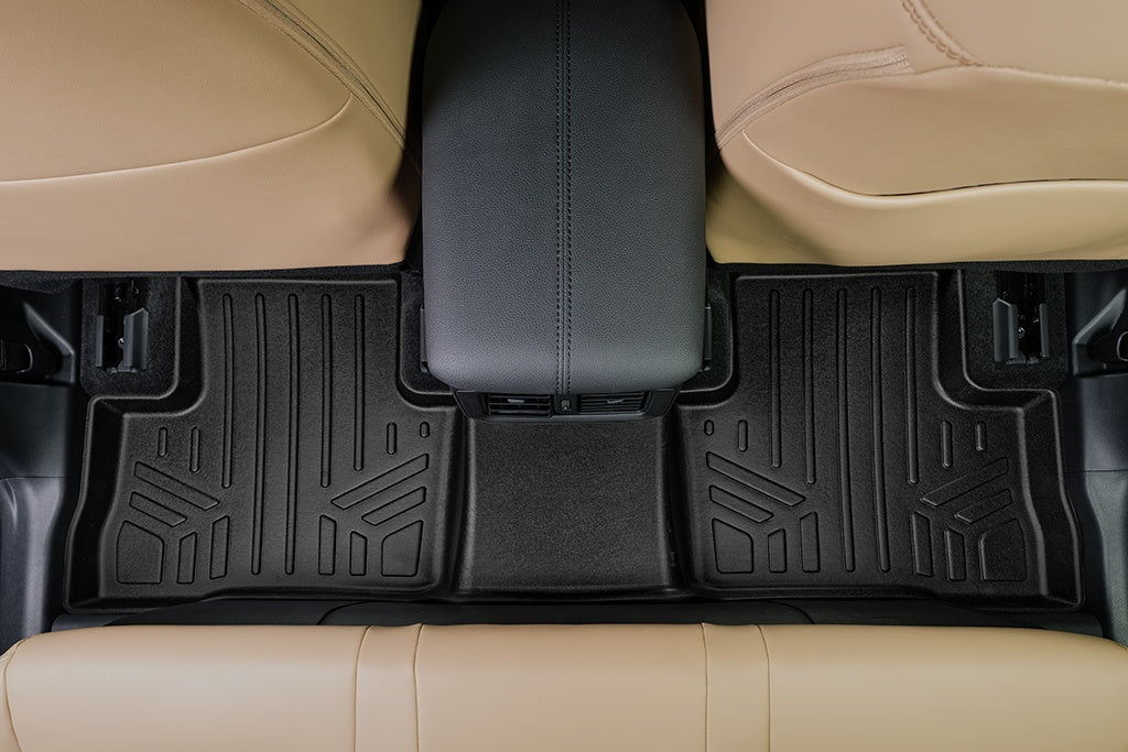 SMARTLINER All Weather Custom Fit Floor Mats 2nd Row Liner Black Compatible With 2019-2023 Toyota Rav4 Hybrid (SB0488)